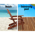 Load image into Gallery viewer, Gardeon 3PC Adirondack Outdoor Table and Chairs Wooden Foldable Beach Chair Brown