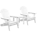 Load image into Gallery viewer, Gardeon 3 Piece Outdoor Adirondack Beach Chair and Table Set - White