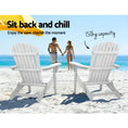 Load image into Gallery viewer, Gardeon 3 Piece Outdoor Adirondack Beach Chair and Table Set - White