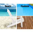 Load image into Gallery viewer, Gardeon Outdoor Sun Lounge Beach Chairs Table Setting Wooden Adirondack Patio - White