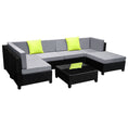 Load image into Gallery viewer, Gardeon 7PC Sofa Set Outdoor Furniture Lounge Setting Wicker Couches Garden Patio Pool
