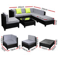 Load image into Gallery viewer, Gardeon 7PC Sofa Set Outdoor Furniture Lounge Setting Wicker Couches Garden Patio Pool