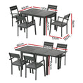 Load image into Gallery viewer, Gardeon 5pcs Outdoor Dining Set 4-Seater Aluminum Extension Table Chairs Lounge