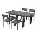 Load image into Gallery viewer, Gardeon 5pcs Outdoor Dining Set 4-Seater Aluminum Extension Table Chairs Lounge