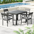 Load image into Gallery viewer, Gardeon 5pcs Outdoor Dining Set 4-Seater Aluminum Extension Table Chairs Lounge
