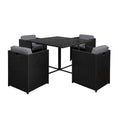 Load image into Gallery viewer, Gardeon 5 Piece Wicker Outdoor Dining Set - Black