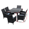 Load image into Gallery viewer, Gardeon Outdoor Furniture 7pcs Dining Set