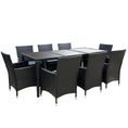 Load image into Gallery viewer, Gardeon 9 Piece Outdoor Dining Set - Black