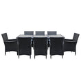 Load image into Gallery viewer, Gardeon 9 Piece Outdoor Dining Set - Black