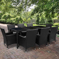 Load image into Gallery viewer, Gardeon 9 Piece Outdoor Dining Set - Black