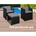 Load image into Gallery viewer, Gardeon 9 Piece Wicker Outdoor Dining Set - Black & Grey