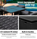 Load image into Gallery viewer, Gardeon 9 Piece Wicker Outdoor Dining Set - Black & Grey