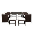 Load image into Gallery viewer, Gardeon 9 Piece Wicker Outdoor Dining Set - Brown & White
