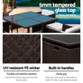 Load image into Gallery viewer, Gardeon 9 Piece Wicker Outdoor Dining Set - Brown & White