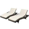 Load image into Gallery viewer, Gardeon Set of 2 Outdoor Sun Lounge Chair with Cushion- Grey