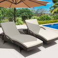 Load image into Gallery viewer, Gardeon Set of 2 Outdoor Sun Lounge Chair with Cushion- Grey