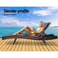 Load image into Gallery viewer, Gardeon Set of 2 Sun Lounge Outdoor Furniture Wicker Lounger Rattan Day Bed Garden Patio Black