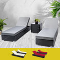 Load image into Gallery viewer, Gardeon Outdoor Sun Lounge Wicker Lounger Setting Day Bed Chair Pool Furniture Rattan Sofa Cushion Garden Patio Grey Black