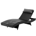 Load image into Gallery viewer, Gardeon Outdoor Wicker Sun Lounge - Black