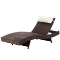 Load image into Gallery viewer, Gardeon Outdoor Wicker Sun Lounge - Brown
