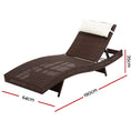 Load image into Gallery viewer, Gardeon Outdoor Wicker Sun Lounge - Brown
