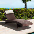 Load image into Gallery viewer, Gardeon Outdoor Wicker Sun Lounge - Brown