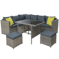 Load image into Gallery viewer, Gardeon Outdoor Furniture Patio Set Dining Sofa Table Chair Lounge Garden Wicker Grey