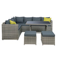 Load image into Gallery viewer, Gardeon Outdoor Furniture Patio Set Dining Sofa Table Chair Lounge Garden Wicker Grey