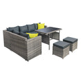 Load image into Gallery viewer, Gardeon Outdoor Furniture Patio Set Dining Sofa Table Chair Lounge Garden Wicker Grey
