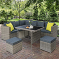 Load image into Gallery viewer, Gardeon Outdoor Furniture Patio Set Dining Sofa Table Chair Lounge Garden Wicker Grey