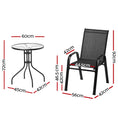 Load image into Gallery viewer, Gardeon Outdoor Furniture 3PC Table and chairs Stackable Bistro Set Patio Coffee