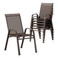Load image into Gallery viewer, Gardeon 6pcs Outdoor Dining Chairs Stackable Chair Patio Garden Furniture Brown