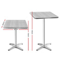 Load image into Gallery viewer, Bar Table Outdoor Furniture Adjustable Aluminium Pub Cafe Indoor Square Gardeon
