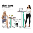 Load image into Gallery viewer, Outdoor Bar Table Furniture Wooden Cafe Table Aluminium Adjustable Round Gardeon
