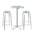 Load image into Gallery viewer, Gardeon Outdoor Bistro Set Bar Table Stools Adjustable Aluminium Cafe 3PC Round