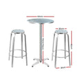 Load image into Gallery viewer, Gardeon Outdoor Bistro Set Bar Table Stools Adjustable Aluminium Cafe 3PC Round