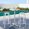 Load image into Gallery viewer, Gardeon Outdoor Bistro Set Bar Table Stools Adjustable Aluminium Cafe 3PC Round