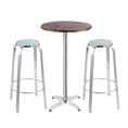 Load image into Gallery viewer, Gardeon Outdoor Bistro Set Bar Table Stools Adjustable Aluminium Cafe 3PC Wood