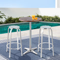 Load image into Gallery viewer, Gardeon Outdoor Bistro Set Bar Table Stools Adjustable Aluminium Cafe 3PC Wood