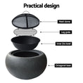 Load image into Gallery viewer, Concrete Look Fire Pit Bowl BBQ Heater Charcoal Wood Portable Grill Cooking Camping Outdoor