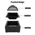 Load image into Gallery viewer, Fire Pit BBQ Heater Charcoal Wood Portable Grill Cooking Camping Outdoor