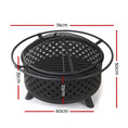 Load image into Gallery viewer, 30" Steel Fire Pit Smoker BBQ Grill Heater Charcoal Wood Portable Outdoor