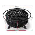 Load image into Gallery viewer, 32" Steel Fire Pit Smoker BBQ Grill Heater Charcoal Wood Portable Outdoor