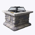 Load image into Gallery viewer, Stone Base Fire Pit BBQ Heater Charcoal Wood Portable Grill Cooking Outdoor