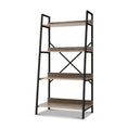 Load image into Gallery viewer, Emily Bookshelf 4Tier Metal Bookcase Bookshelves Oak Book Shelf Display Storage