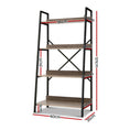 Load image into Gallery viewer, Artiss Bookshelf 4Tier Metal Bookcase Bookshelves Oak Book Shelf Display Storage
