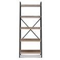 Load image into Gallery viewer, Artiss Bookshelf 5Tier Metal Bookcase Bookshelves Oak Book Shelf Display Storage