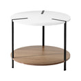 Load image into Gallery viewer, Artiss Coffee Table Side Table Round White Cedric