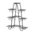 Load image into Gallery viewer, Artiss Plant Stand Outdoor Indoor Metal Flower Pots Rack Corner Shelf Black