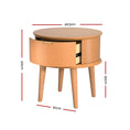 Load image into Gallery viewer, Artiss Bedside Table Curved Drawers Side End Table Nightstand Legs Bedroom Oak
